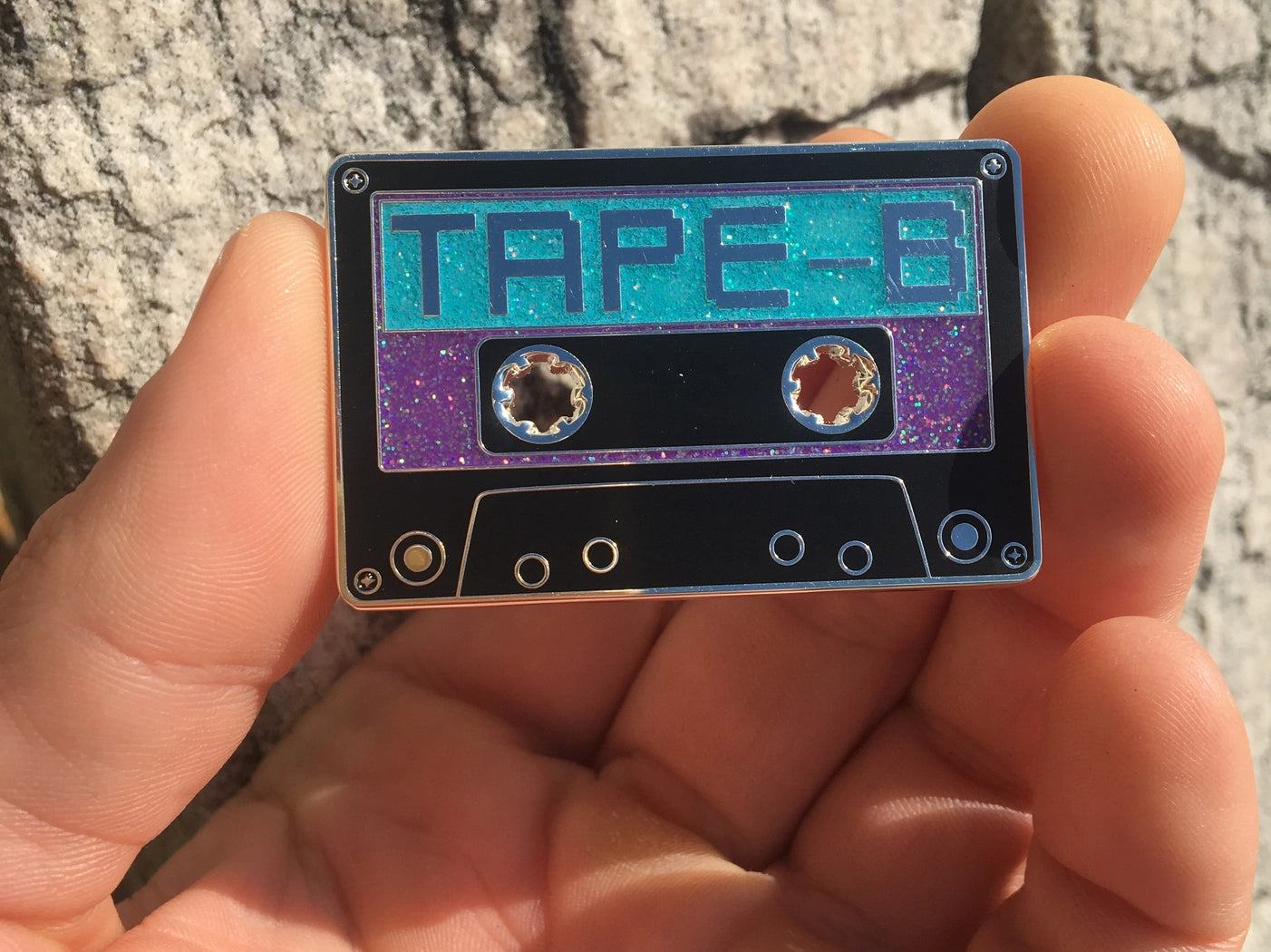 Tape B Cassette Pin – 2" Hard Enamel Pin