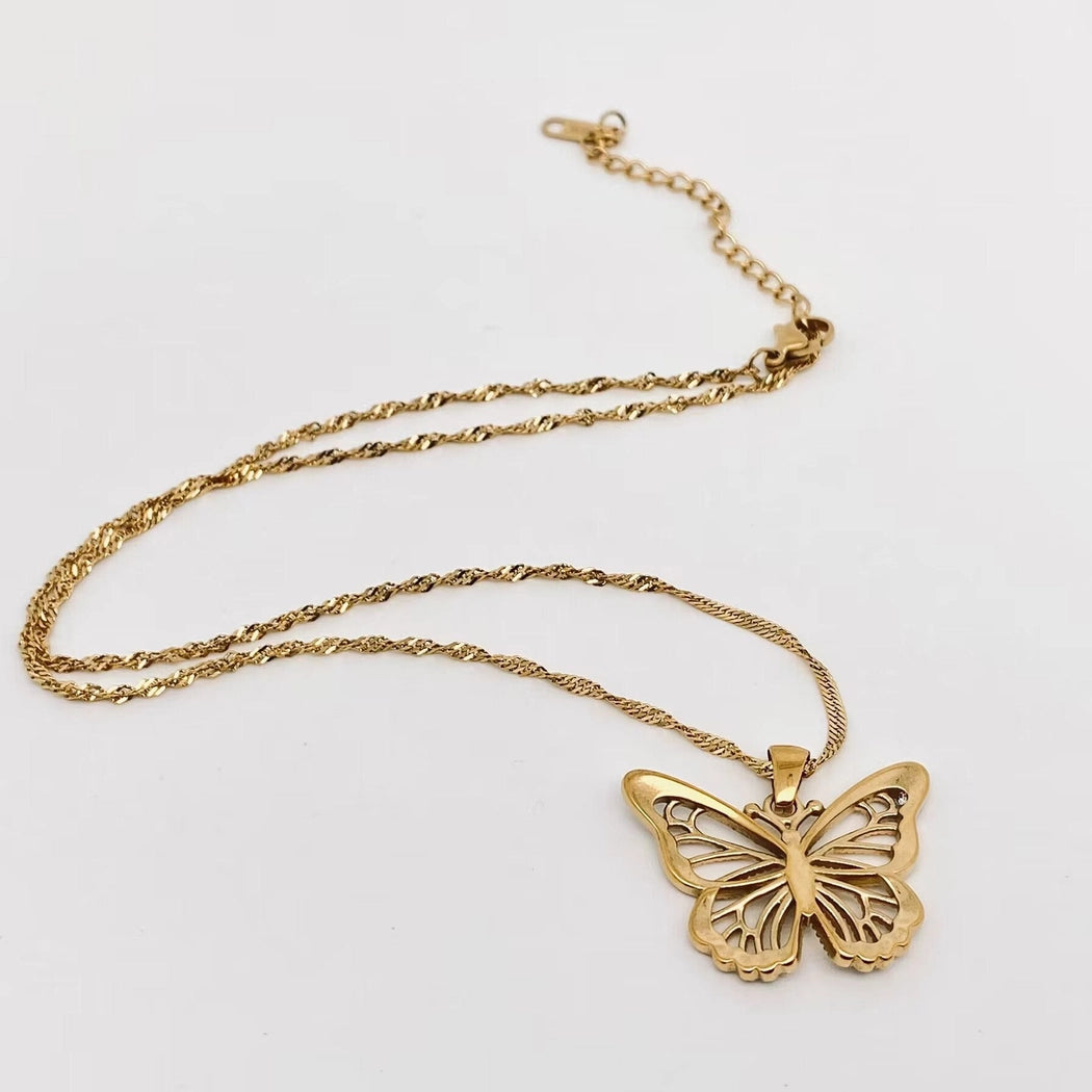 18K Gold Plated Butterfly Necklace