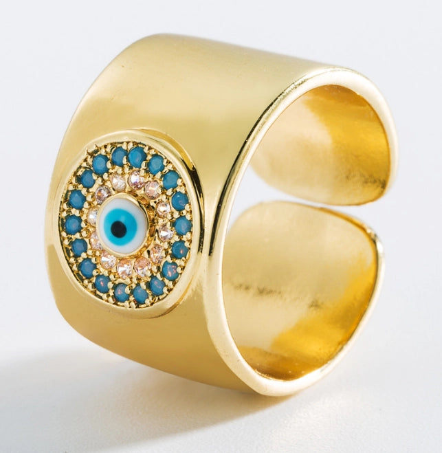 Multi-Style Gold-Plated Evil Eye Ring
