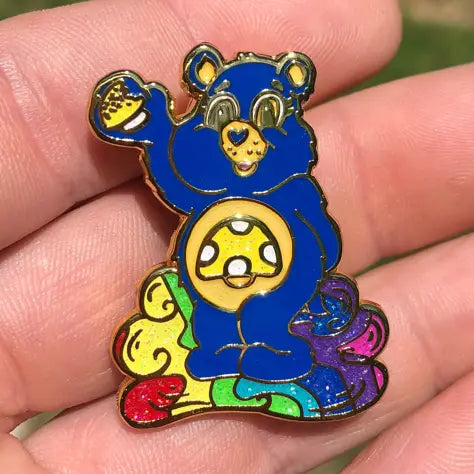Mushroom Eating I Don’Tcare Bear Pin – 1.5"