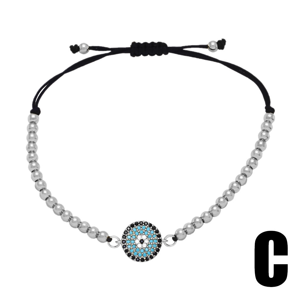Multi-Style Zircon-Inlaid Evil Eye Bracelet
