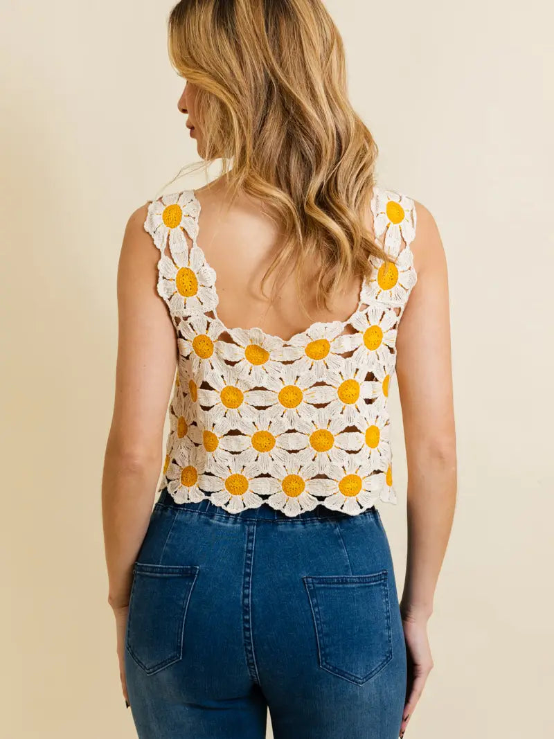 Cute Daisy Crochet Crop Top