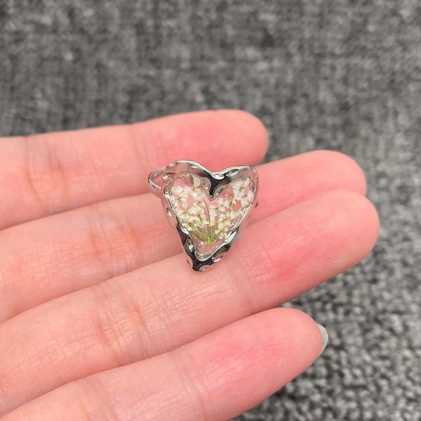 18K Gold P S.Steel Floral Ring
