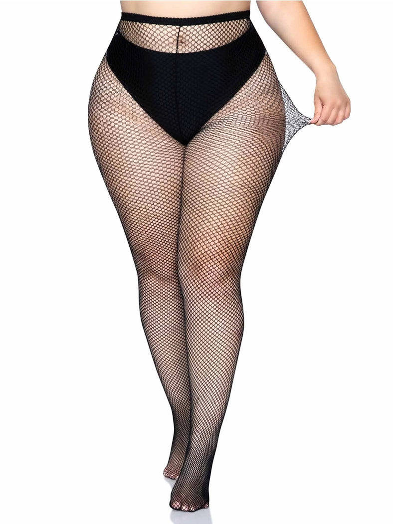 Risa Plus Size Nylon Fishnet Tights