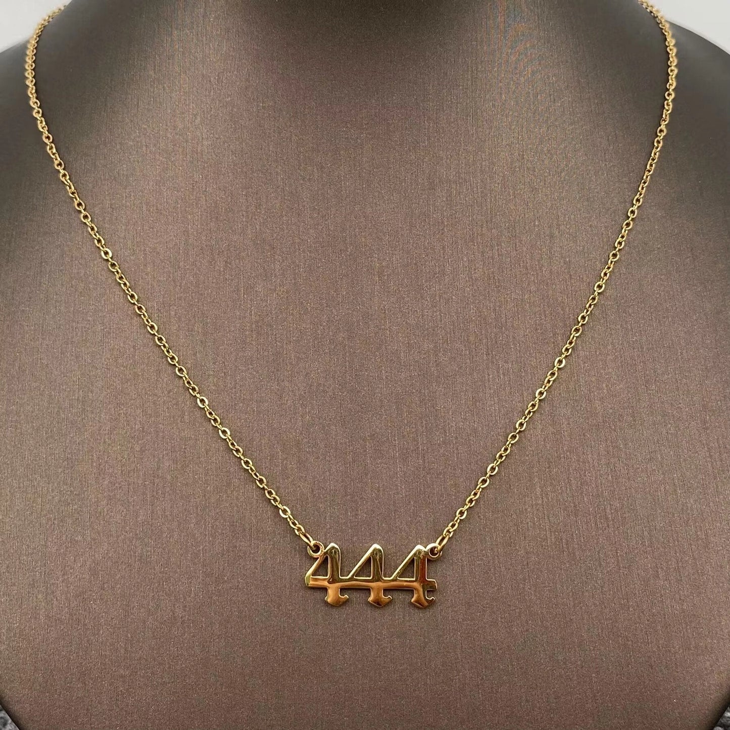 Lucky Numbers 18K Gold Plated Stainless Necklace