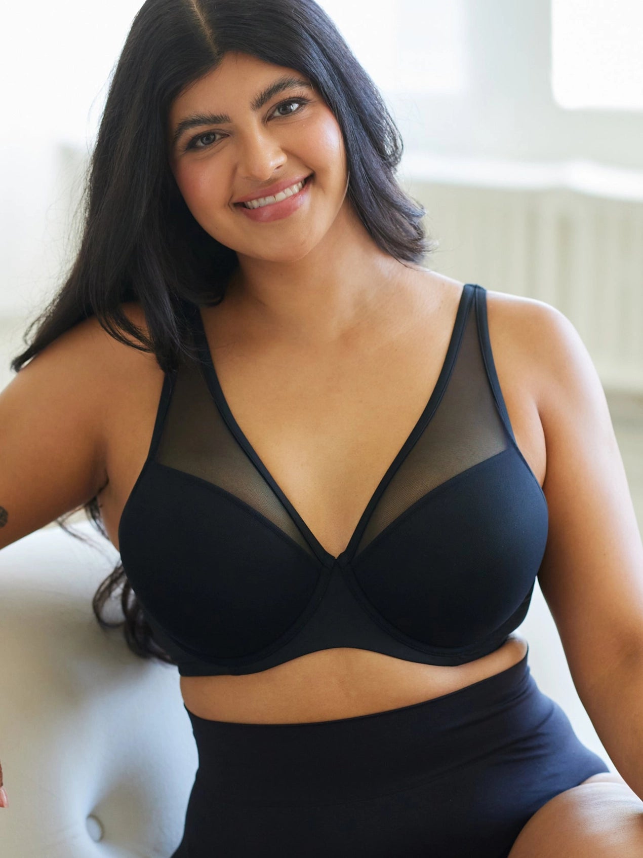 The Jolene Jet Black Perfect Plunge Underwire Bra