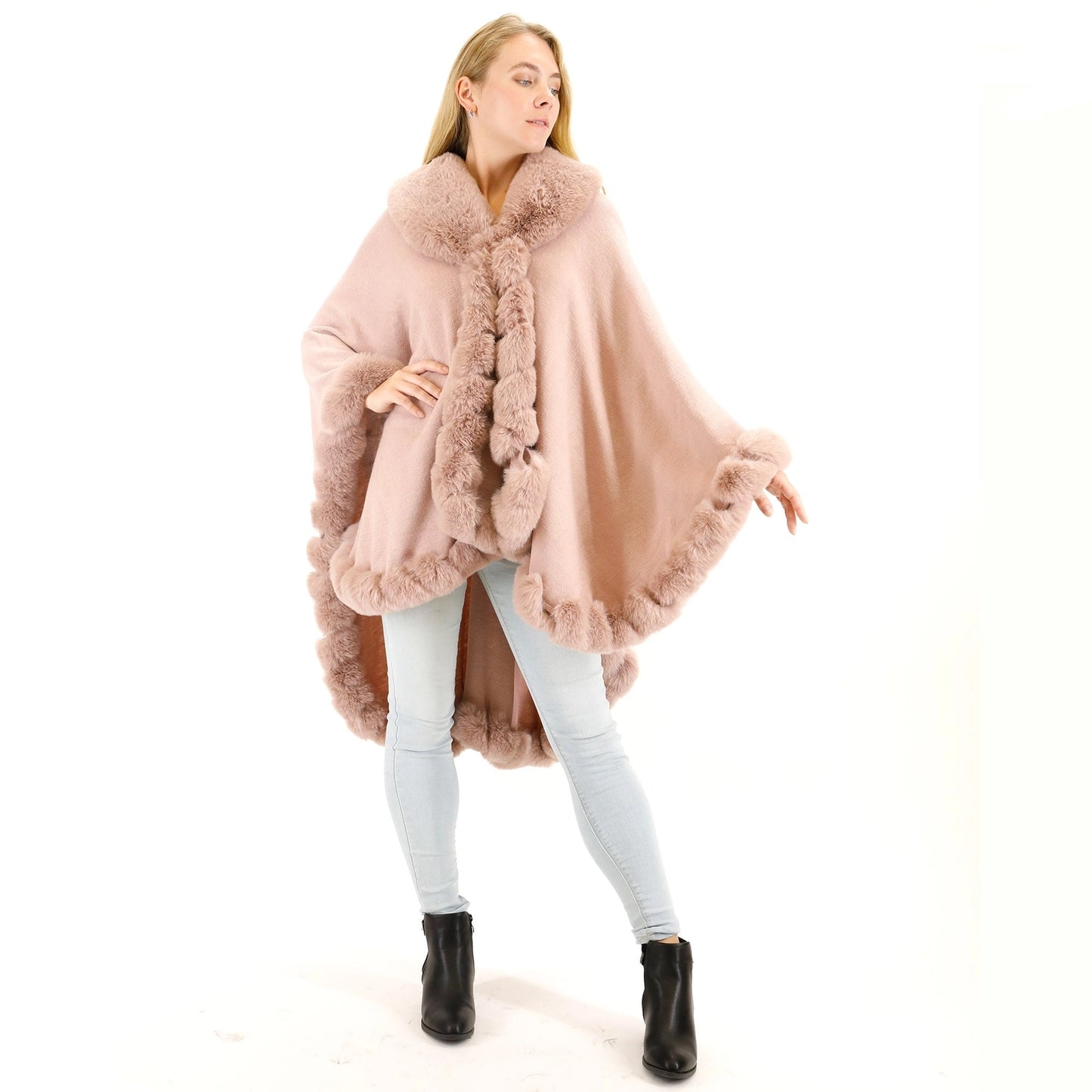 Solid Color Fur Shawl