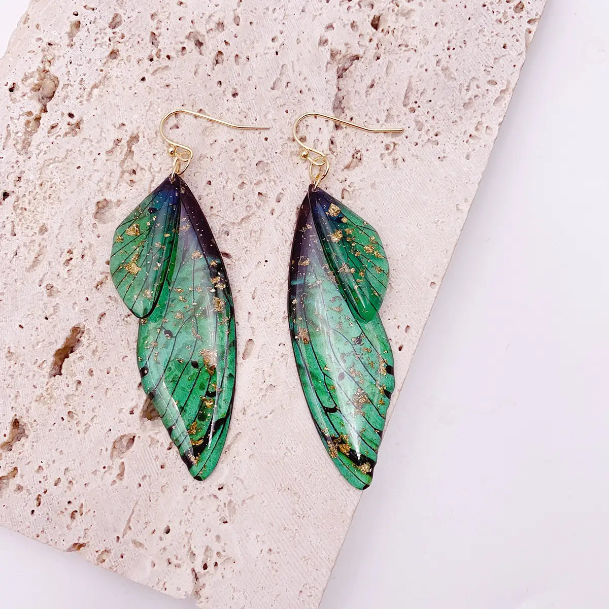 Gradient Cicada Wings Butterfly Wings Earrings