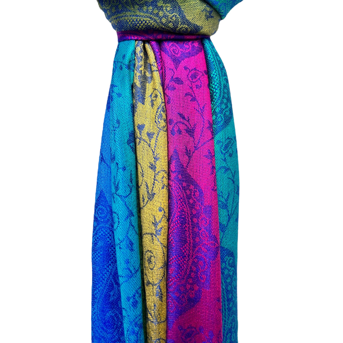 Rainbow Pashmina Paisley Print with Tassels